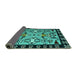 Sideview of Abstract Turquoise Modern Rug, abs4428turq