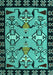 Machine Washable Abstract Turquoise Modern Area Rugs, wshabs4428turq