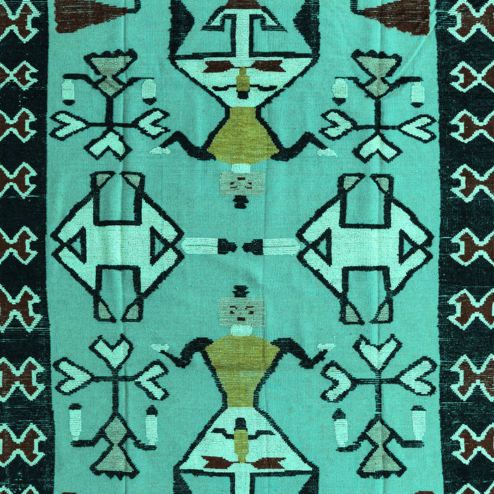 Machine Washable Abstract Turquoise Modern Area Rugs, wshabs4428turq