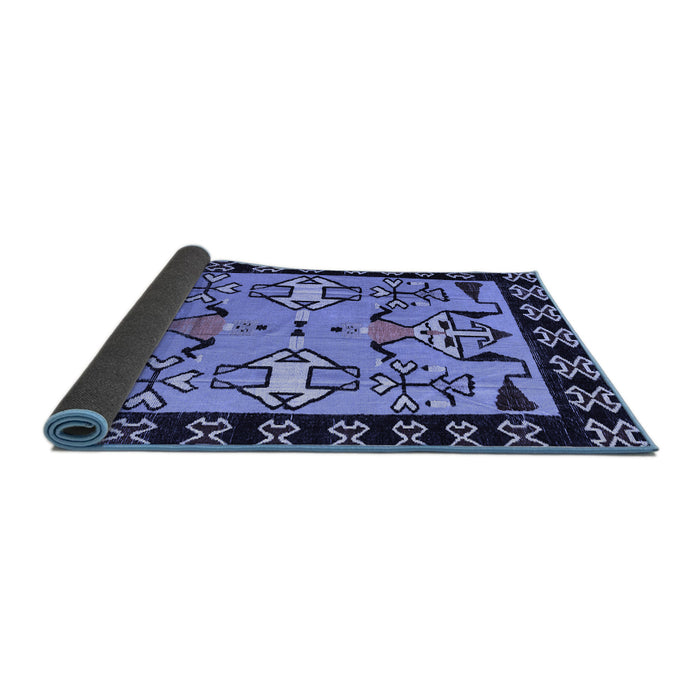 Sideview of Abstract Blue Modern Rug, abs4428blu
