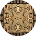 Round Abstract Brown Modern Rug, abs4428brn