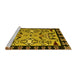 Sideview of Machine Washable Abstract Yellow Modern Rug, wshabs4428yw