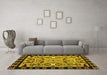 Machine Washable Abstract Yellow Modern Rug in a Living Room, wshabs4428yw