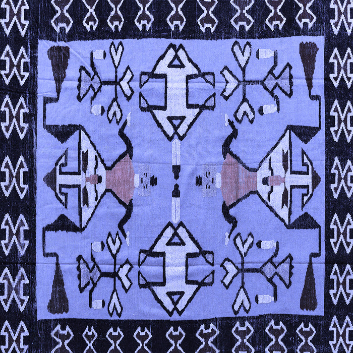 Square Abstract Blue Modern Rug, abs4428blu