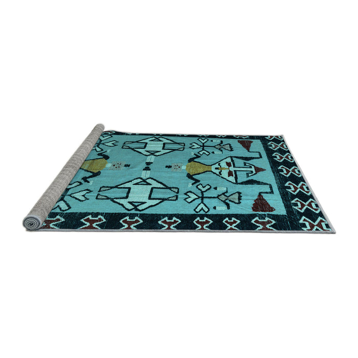 Sideview of Machine Washable Abstract Light Blue Modern Rug, wshabs4428lblu