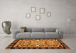 Machine Washable Abstract Orange Modern Area Rugs in a Living Room, wshabs4428org