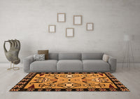 Machine Washable Abstract Orange Modern Rug, wshabs4428org