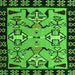 Square Abstract Green Modern Rug, abs4428grn