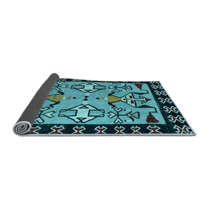 Sideview of Abstract Light Blue Modern Rug, abs4428lblu