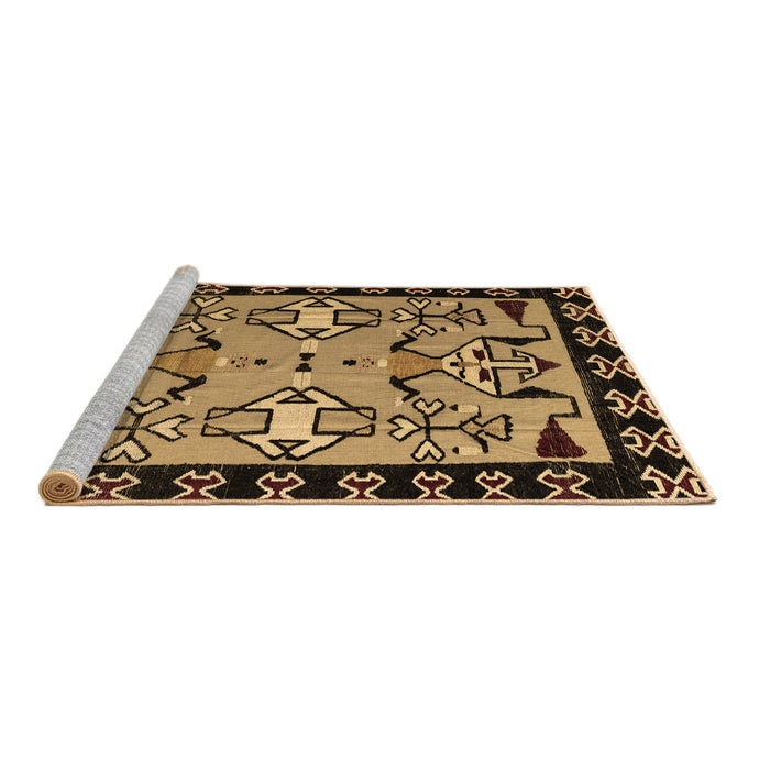 Sideview of Machine Washable Abstract Brown Modern Rug, wshabs4428brn