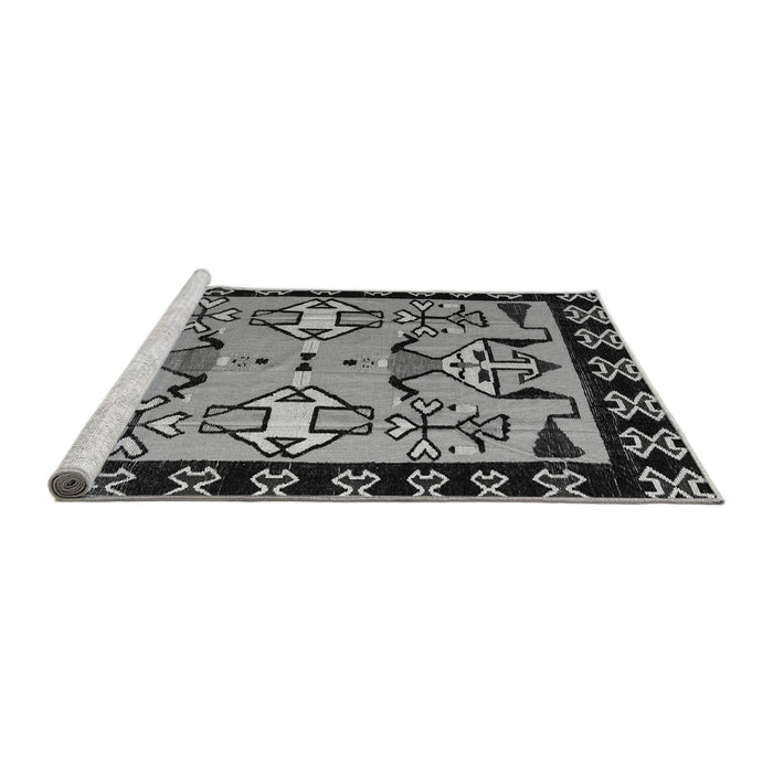 Sideview of Machine Washable Abstract Gray Modern Rug, wshabs4428gry