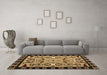 Machine Washable Abstract Brown Modern Rug in a Living Room,, wshabs4428brn