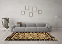 Machine Washable Abstract Brown Modern Rug, wshabs4428brn