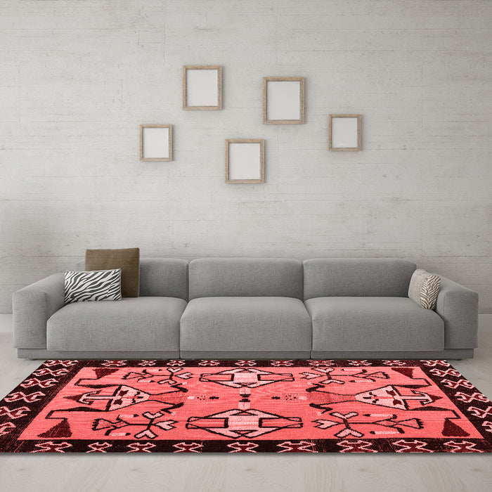 Modern Red Washable Rugs