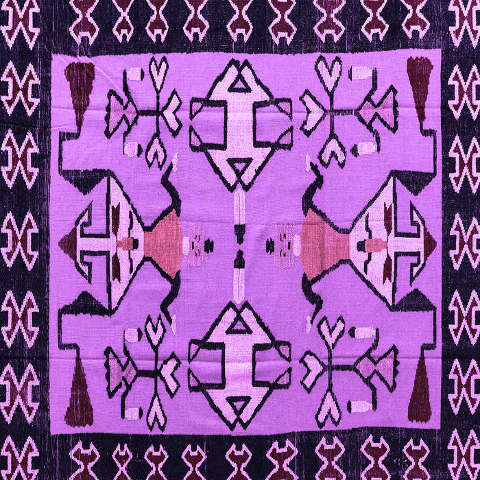 Square Machine Washable Abstract Purple Modern Area Rugs, wshabs4428pur