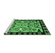 Sideview of Machine Washable Abstract Emerald Green Modern Area Rugs, wshabs4428emgrn