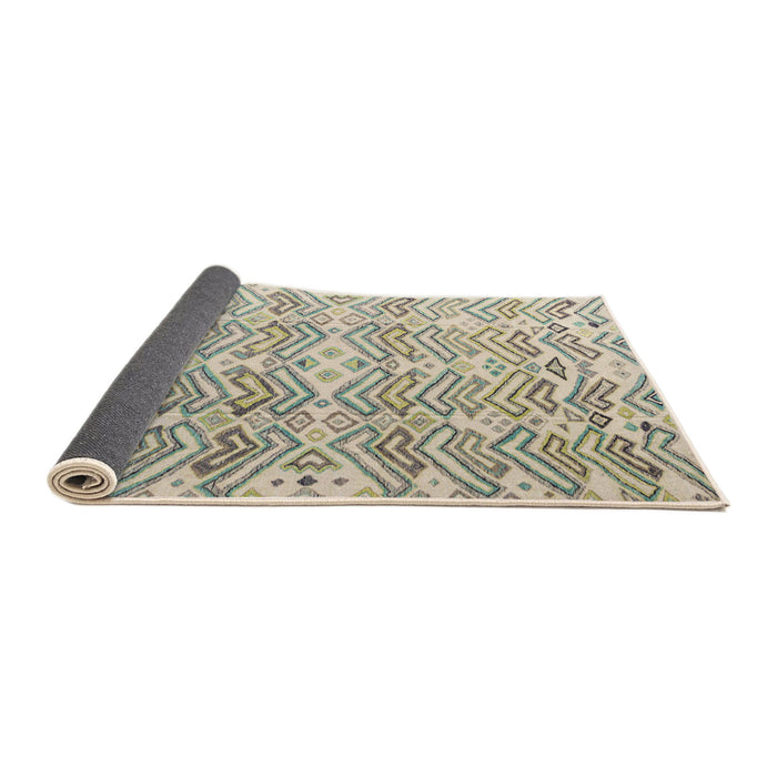 Sideview of Abstract Khaki Green Modern Rug, abs4429
