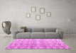 Machine Washable Abstract Pink Modern Rug in a Living Room, wshabs4429pnk