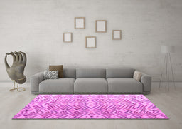 Machine Washable Abstract Pink Modern Rug in a Living Room, wshabs4429pnk