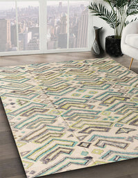 Abstract Khaki Green Modern Rug, abs4429