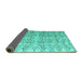 Sideview of Abstract Turquoise Modern Rug, abs4429turq