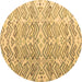 Round Abstract Brown Modern Rug, abs4429brn