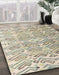 Abstract Khaki Green Modern Rug in Family Room, abs4429