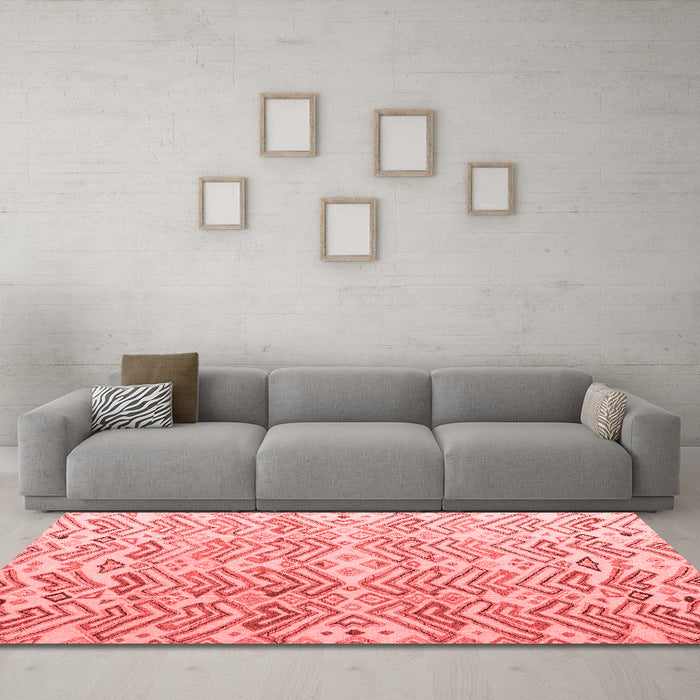 Modern Red Washable Rugs