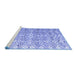 Sideview of Machine Washable Abstract Blue Modern Rug, wshabs4429blu