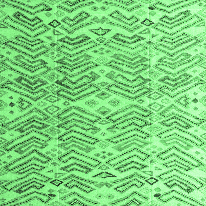 Square Machine Washable Abstract Emerald Green Modern Area Rugs, wshabs4429emgrn