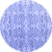 Round Abstract Blue Modern Rug, abs4429blu