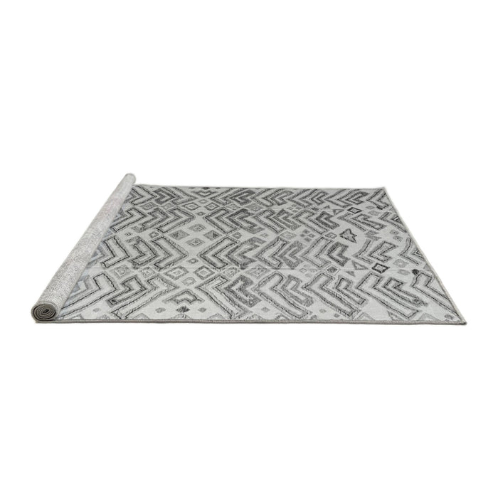 Sideview of Machine Washable Abstract Gray Modern Rug, wshabs4429gry