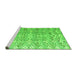 Sideview of Machine Washable Abstract Green Modern Area Rugs, wshabs4429grn