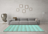 Machine Washable Abstract Light Blue Modern Rug, wshabs442lblu