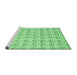 Sideview of Machine Washable Abstract Emerald Green Modern Area Rugs, wshabs442emgrn