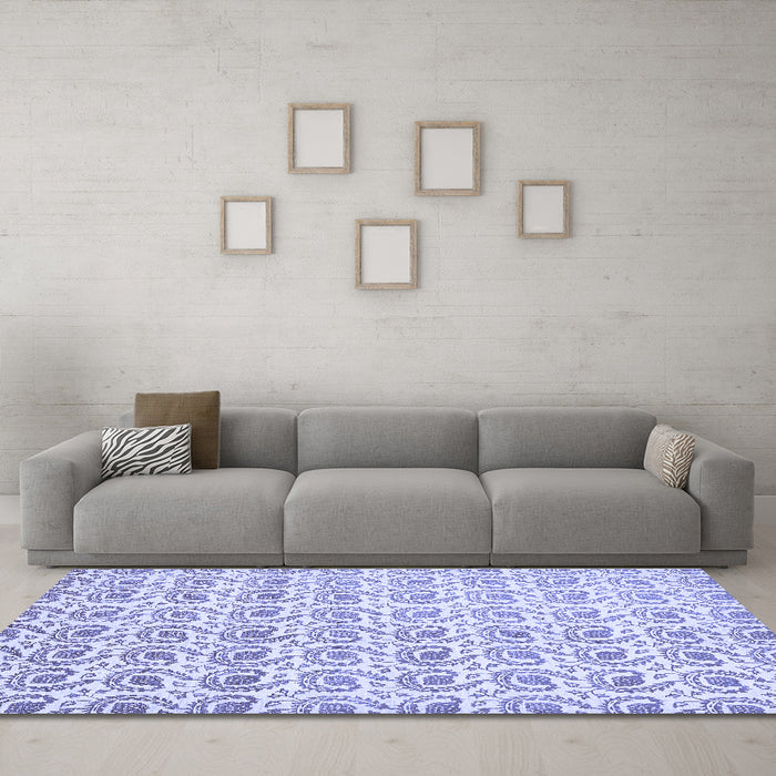 Machine Washable Abstract Blue Modern Rug in a Living Room, wshabs442blu