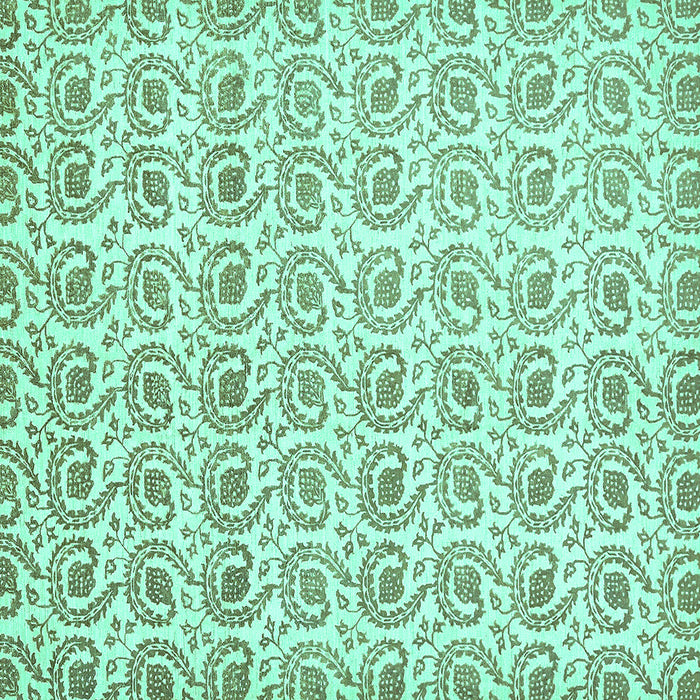 Square Machine Washable Abstract Turquoise Modern Area Rugs, wshabs442turq