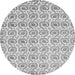 Round Abstract Gray Modern Rug, abs442gry