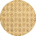 Round Abstract Brown Modern Rug, abs442brn