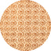 Round Machine Washable Abstract Orange Modern Area Rugs, wshabs442org