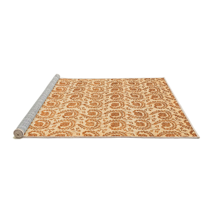 Sideview of Machine Washable Abstract Orange Modern Area Rugs, wshabs442org