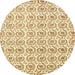 Round Machine Washable Abstract Sun Yellow Rug, wshabs442