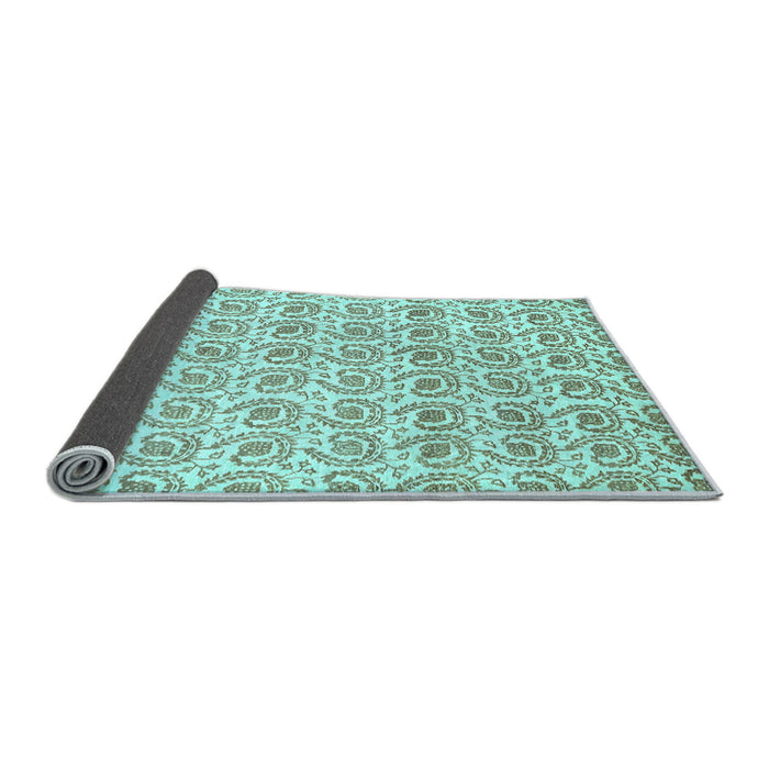 Sideview of Abstract Light Blue Modern Rug, abs442lblu