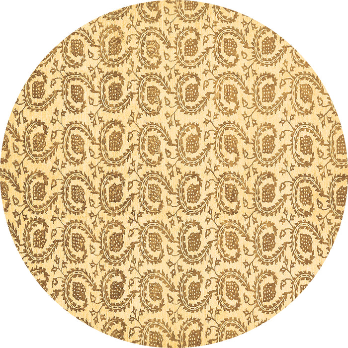 Round Machine Washable Abstract Brown Modern Rug, wshabs442brn