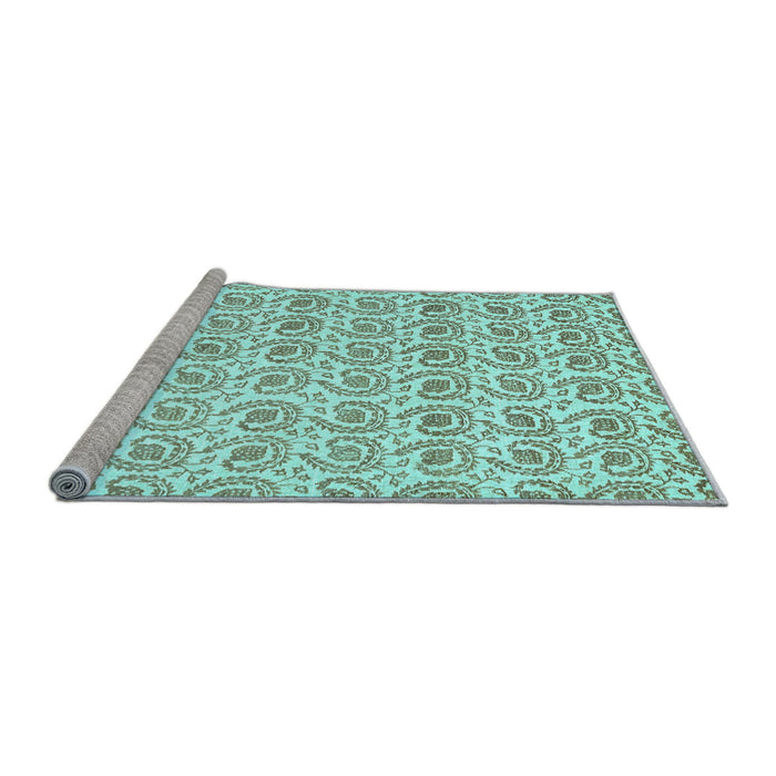 Sideview of Machine Washable Abstract Light Blue Modern Rug, wshabs442lblu