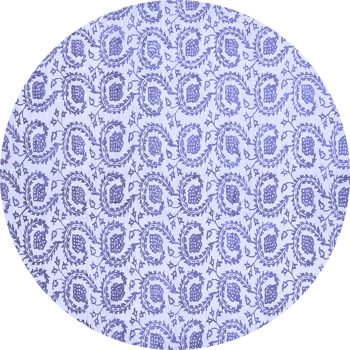 Round Machine Washable Abstract Blue Modern Rug, wshabs442blu