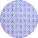 Round Machine Washable Abstract Blue Modern Rug, wshabs442blu