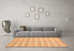 Machine Washable Abstract Orange Modern Area Rugs in a Living Room, wshabs442org