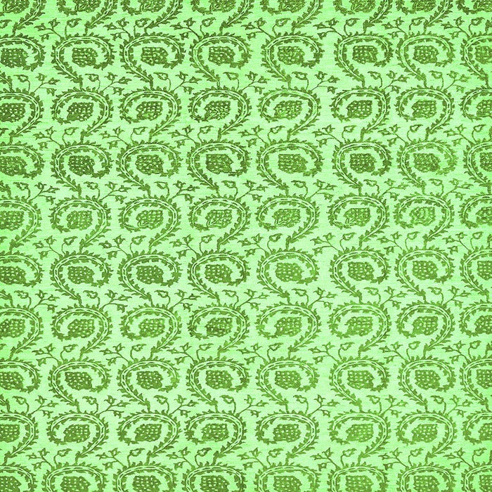 Square Machine Washable Abstract Green Modern Area Rugs, wshabs442grn