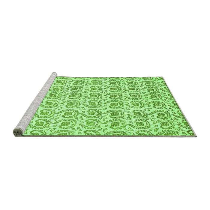 Sideview of Machine Washable Abstract Green Modern Area Rugs, wshabs442grn